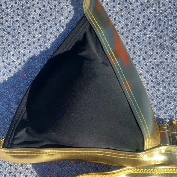 Black and Gold Buckled Strappy  One Piece - Picture 6 of 8